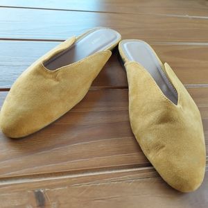 Old Navy Faux Suede Mustard Yellow Slip on Flats